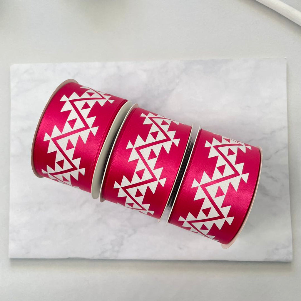 1.5" x 10 yd. Satin Ribbon Cali Native Basket Pattern #1