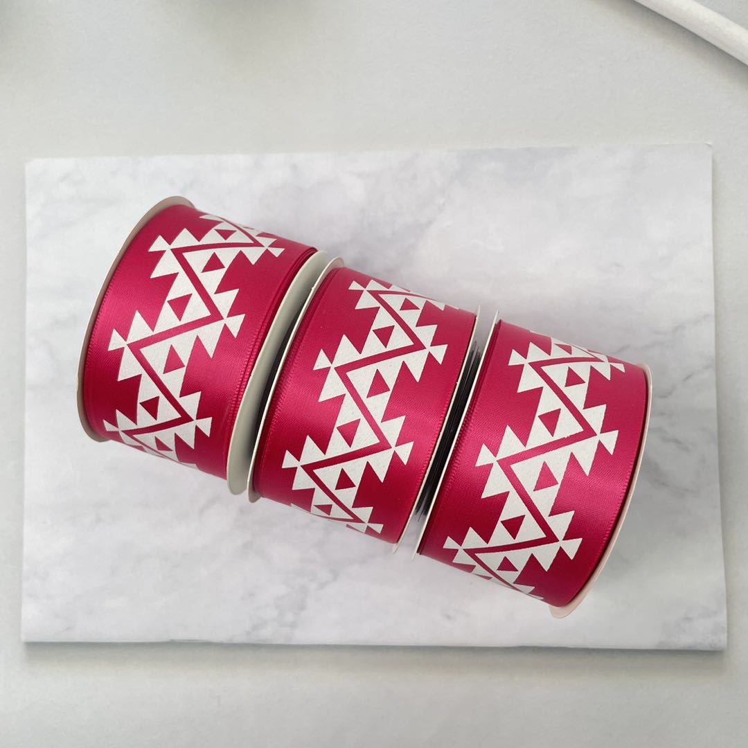 1.5" x 10 yd. Satin Ribbon Cali Native Basket Pattern #1