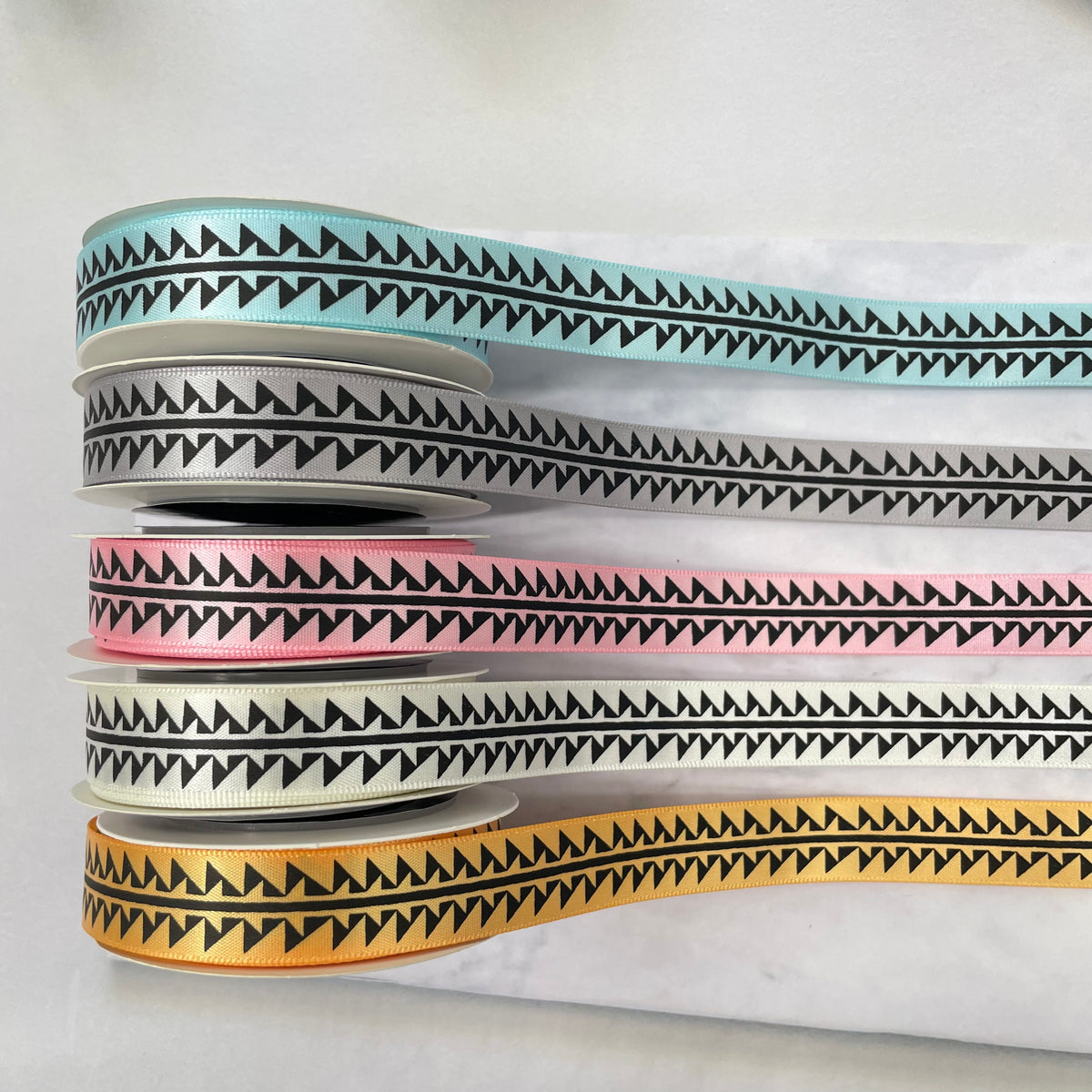 5/8" x 10 yd. Satin Ribbon Cali Native Basket Pattern #2