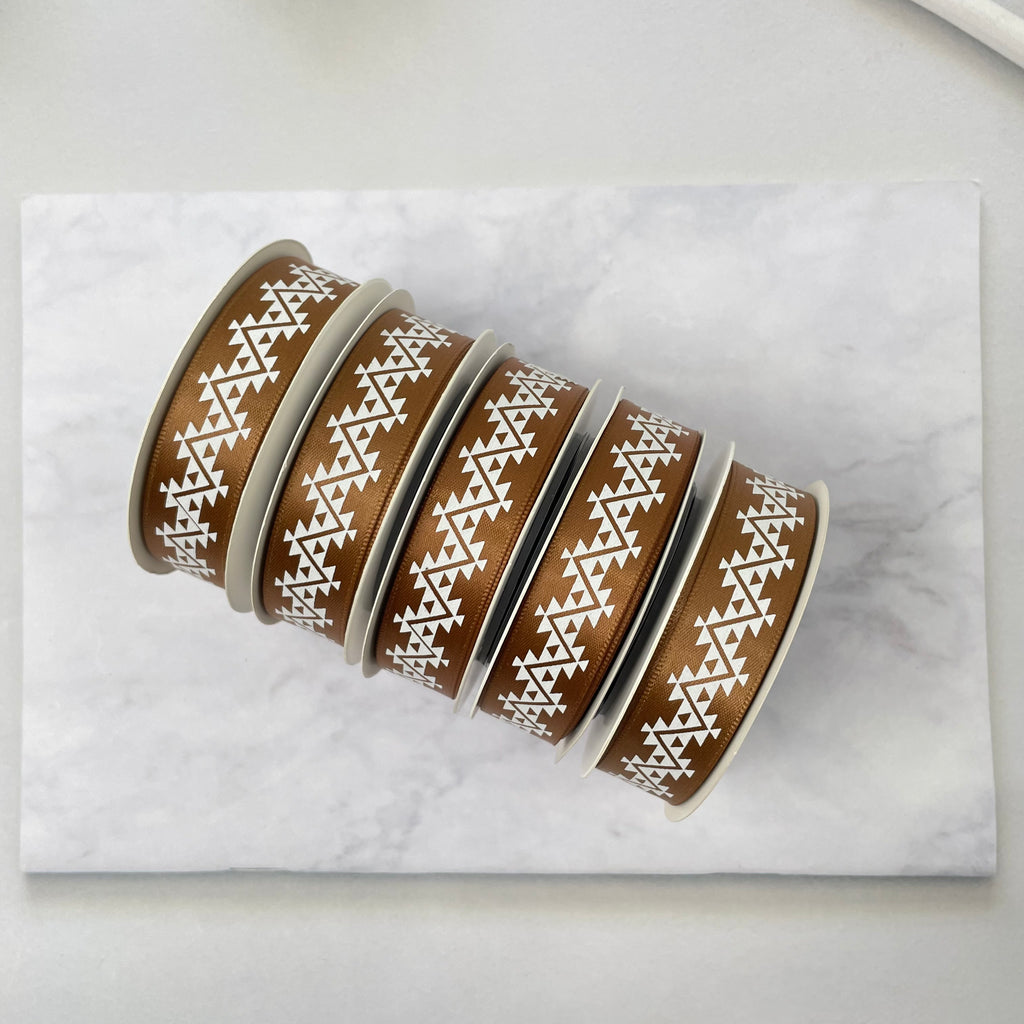 5/8" x 10 yd. Satin Ribbon Cali Native Basket Pattern #1