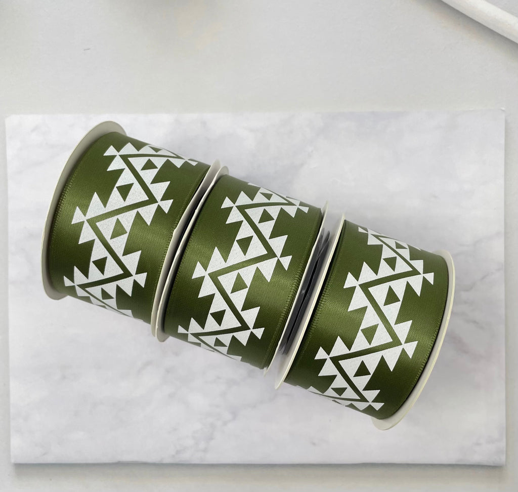 1.5" x 10 yd. Satin Ribbon Cali Native Basket Pattern #1