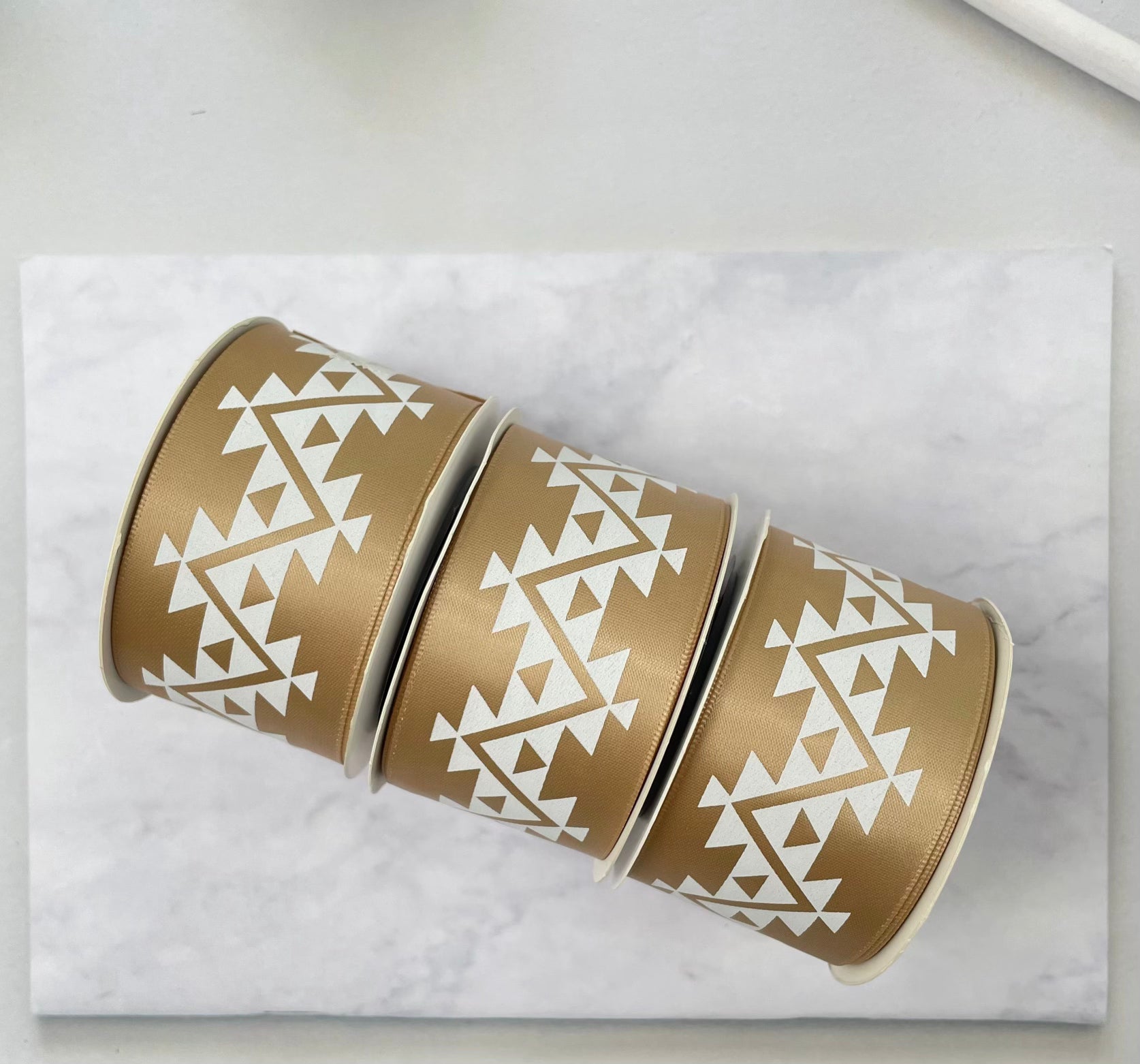 1.5" x 10 yd. Satin Ribbon Cali Native Basket Pattern #1