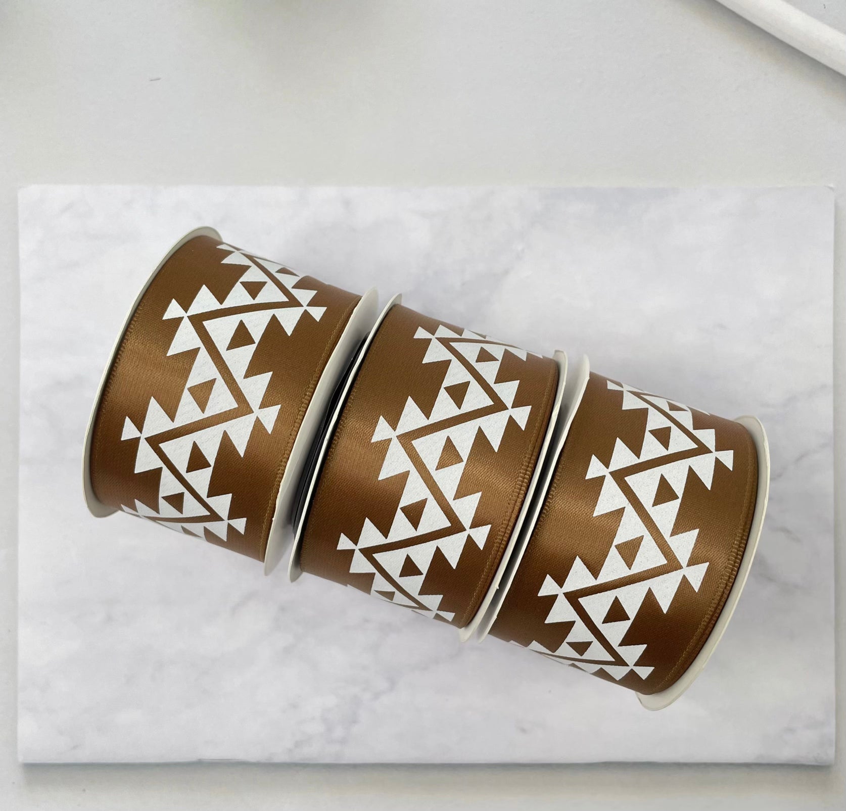 1.5" x 10 yd. Satin Ribbon Cali Native Basket Pattern #1