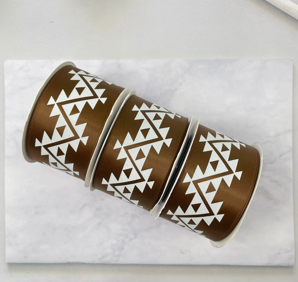 1.5" x 10 yd. Satin Ribbon Cali Native Basket Pattern #1