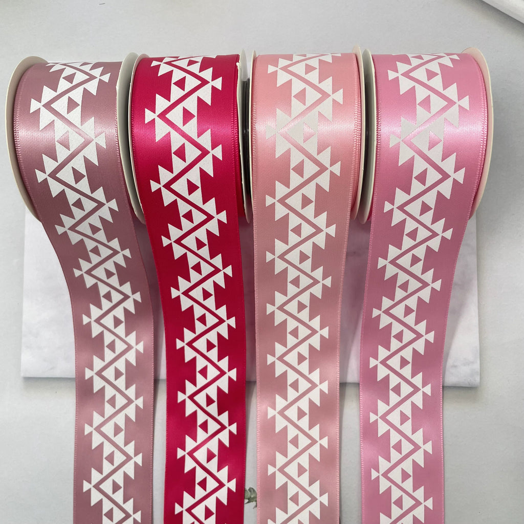 1.5" x 10 yd. Satin Ribbon Cali Native Basket Pattern #1