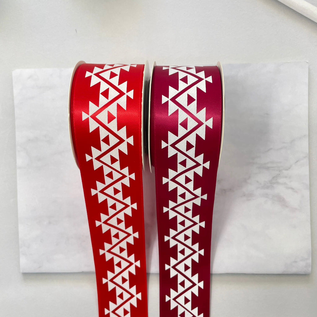 1.5" x 10 yd. Satin Ribbon Cali Native Basket Pattern #1