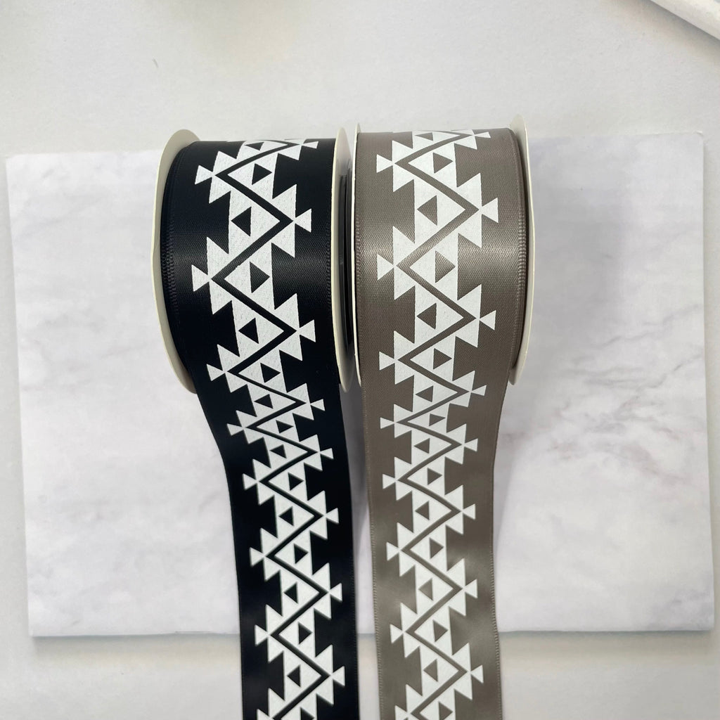 1.5" x 10 yd. Satin Ribbon Cali Native Basket Pattern #1