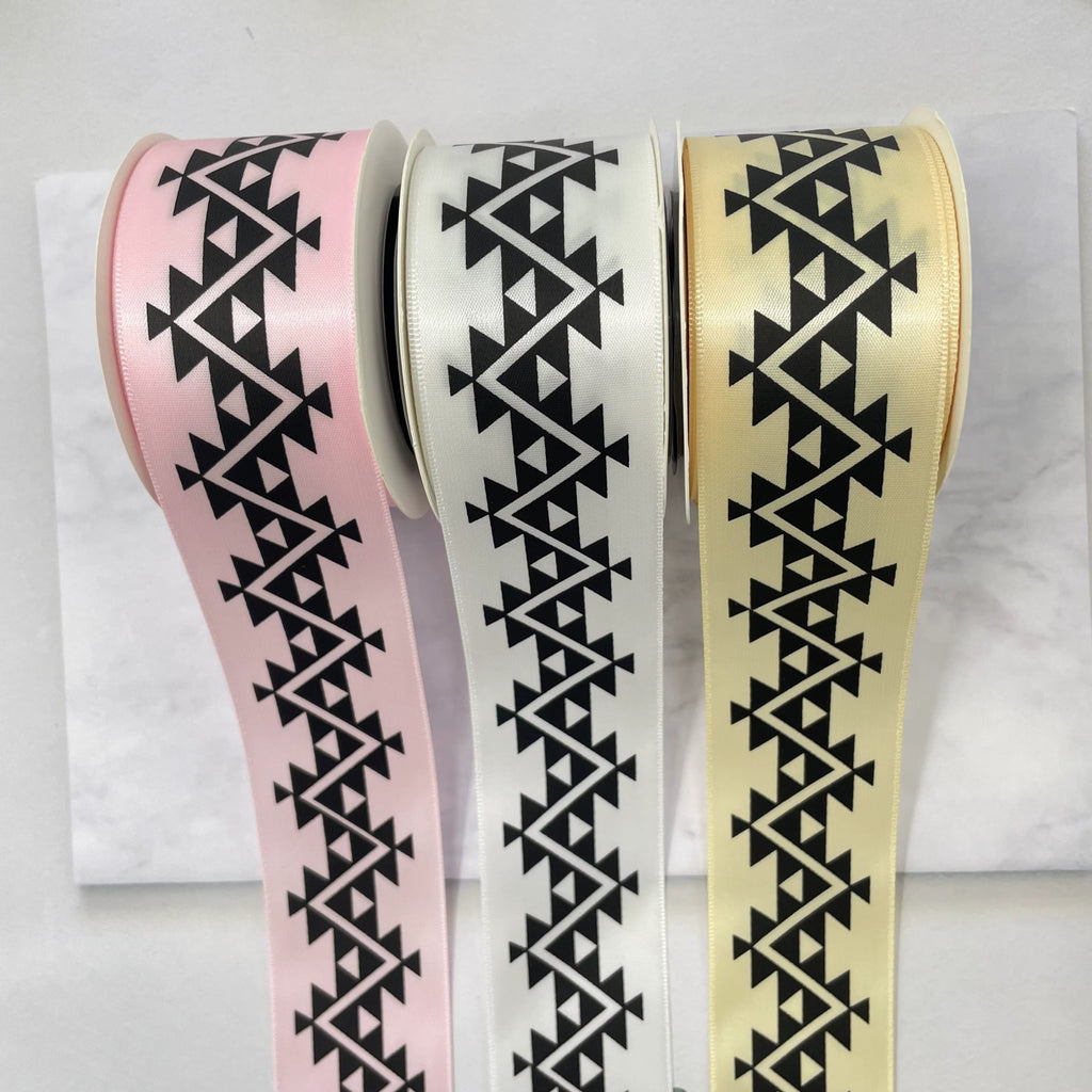 1.5" x 10 yd. Satin Ribbon Cali Native Basket Pattern #1