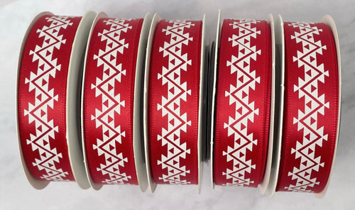 5/8" x 10 yd. Satin Ribbon Cali Native Basket Pattern #1